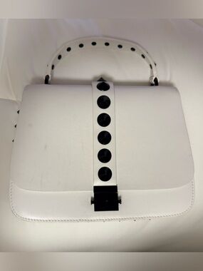 Michael Kors White Studded Top Handle Satchel